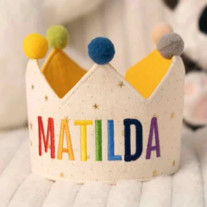 Personalized Rainbow Name Baby Birthday Crown