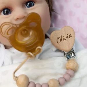 Personalized Baby Wooden Pacifier Clip